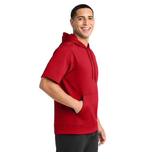 Sport-Tek® Sport-Wick® Fleece Short Sleeve Hooded Pullover - Deep Red