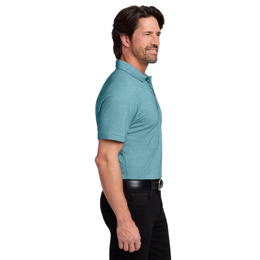 Port Authority® Fine Pique Blend Polo - Dark Teal Heather