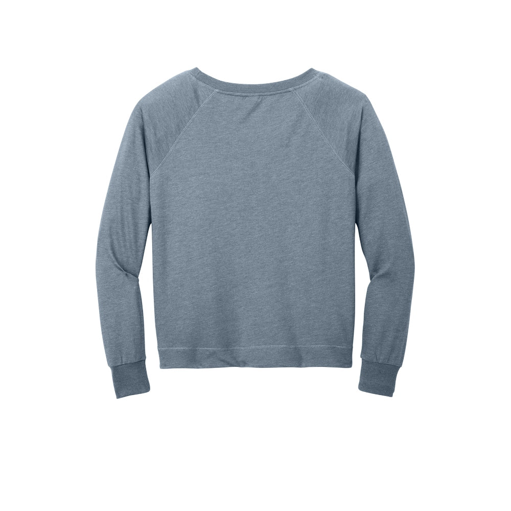 District® Women’s Featherweight French Terry™ Long Sleeve Crewneck -Flint Blue Heather