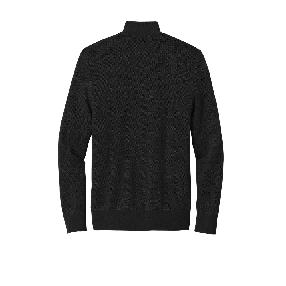 Brooks Brothers® Washable Merino Birdseye 1/4-Zip Sweater - Deep Black