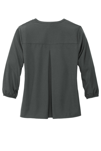 Mercer+Mettle® Women's Stretch Crepe 3/4-Sleeve Blouse - Anchor Grey