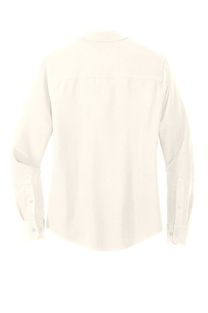 Mercer+Mettle® Women's Stretch Crepe Long Sleeve Camp Blouse - Ivory Chiffon