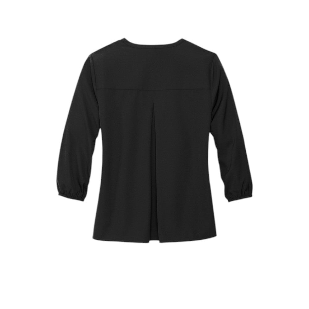 Mercer+Mettle® Women's Stretch Crepe 3/4-Sleeve Blouse - Deep Black