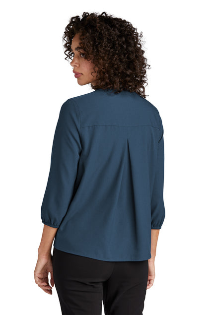 Mercer+Mettle® Women's Stretch Crepe 3/4-Sleeve Blouse - Insignia Blue
