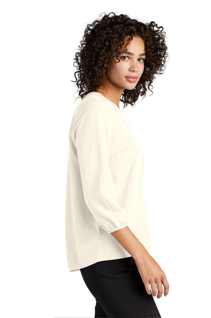 Mercer+Mettle® Women's Stretch Crepe 3/4-Sleeve Blouse - Ivory Chiffon
