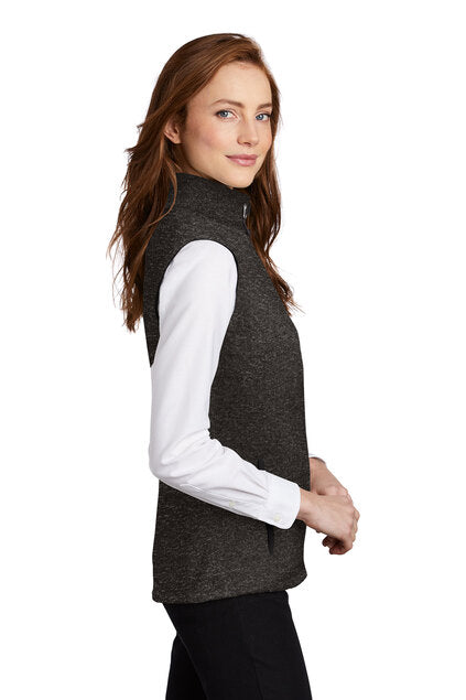 Port Authority ® Women's Sweater Fleece Vest - Black Heather