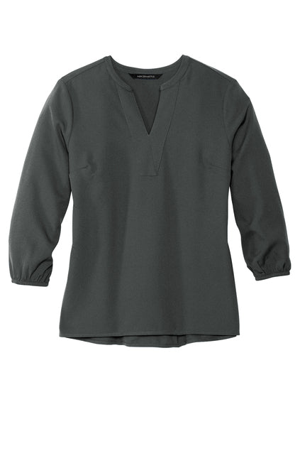 Mercer+Mettle® Women's Stretch Crepe 3/4-Sleeve Blouse - Anchor Grey
