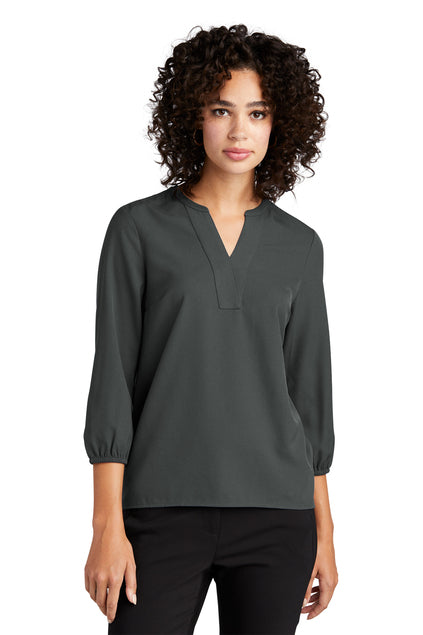 Mercer+Mettle® Women's Stretch Crepe 3/4-Sleeve Blouse - Anchor Grey