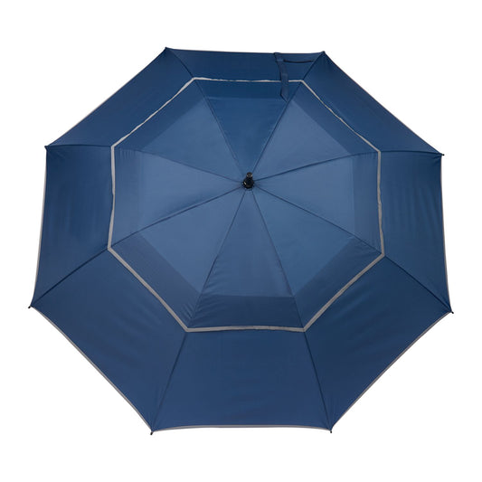 62" RPET Golf Umbrella w/ Reflective Trim - Navy