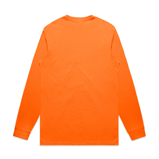 Men Safety Short Long Tee - Safety Orange