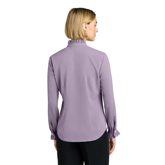 Brooks Brothers® Women’s Long Sleeve Ruffle Collar Blouse - Purple Ash