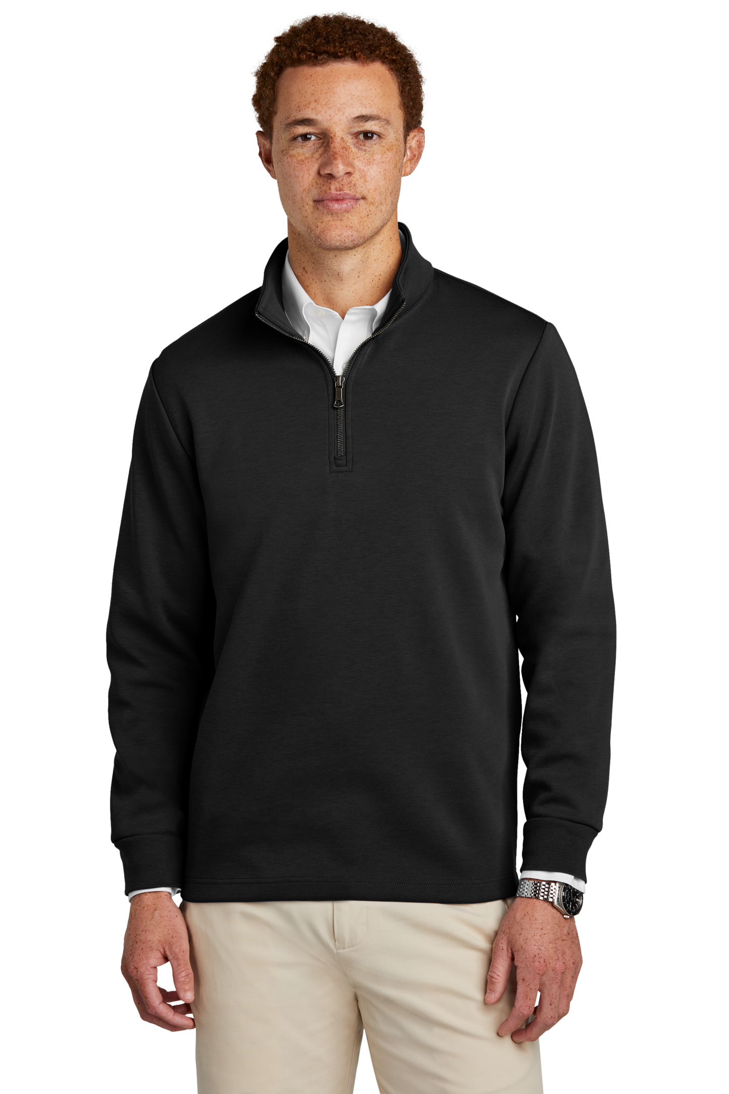 Brooks Brothers® Double-Knit 1/4-Zip - Deep Black