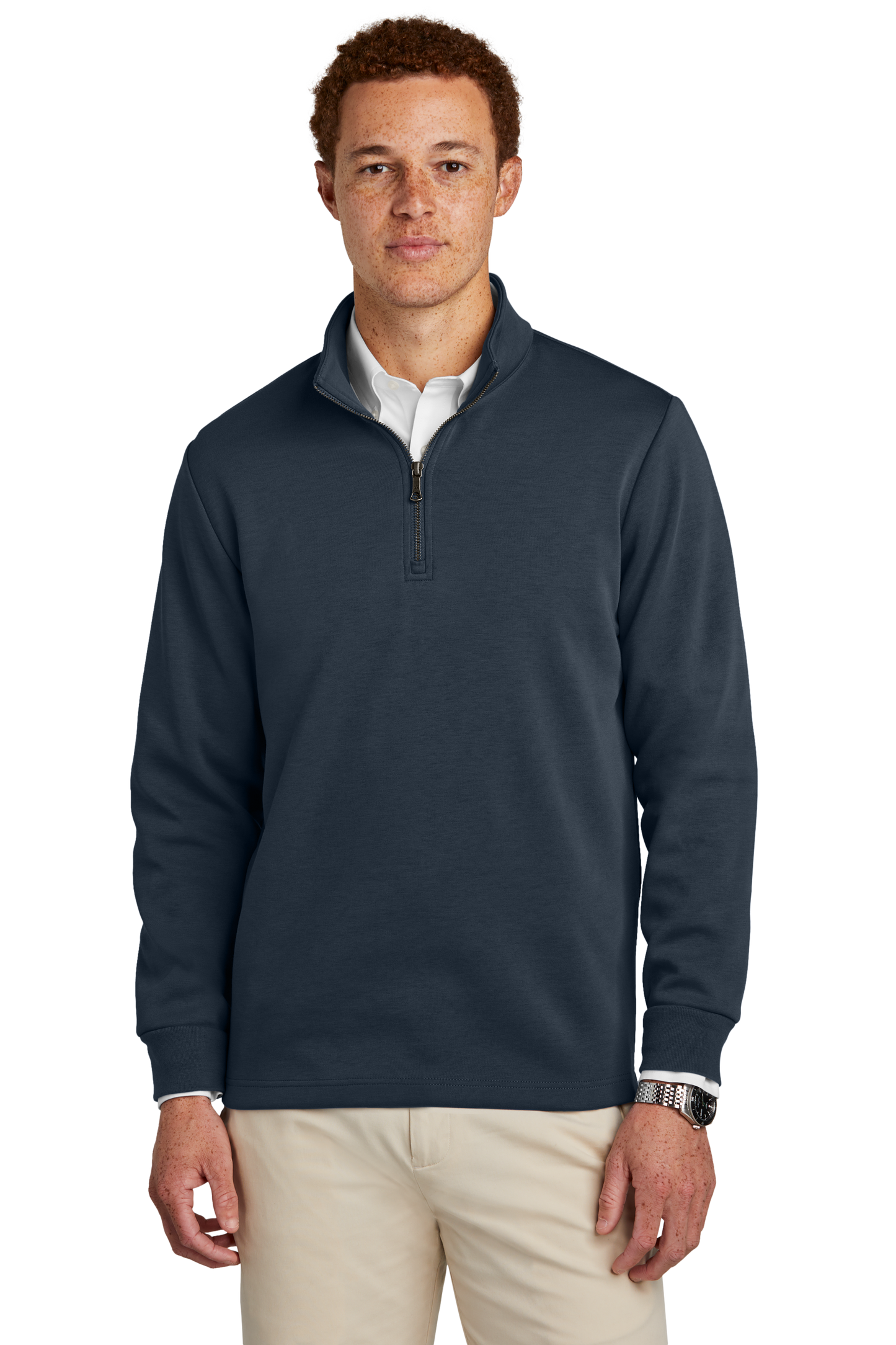 Brooks Brothers® Double-Knit 1/4-Zip - Night Navy