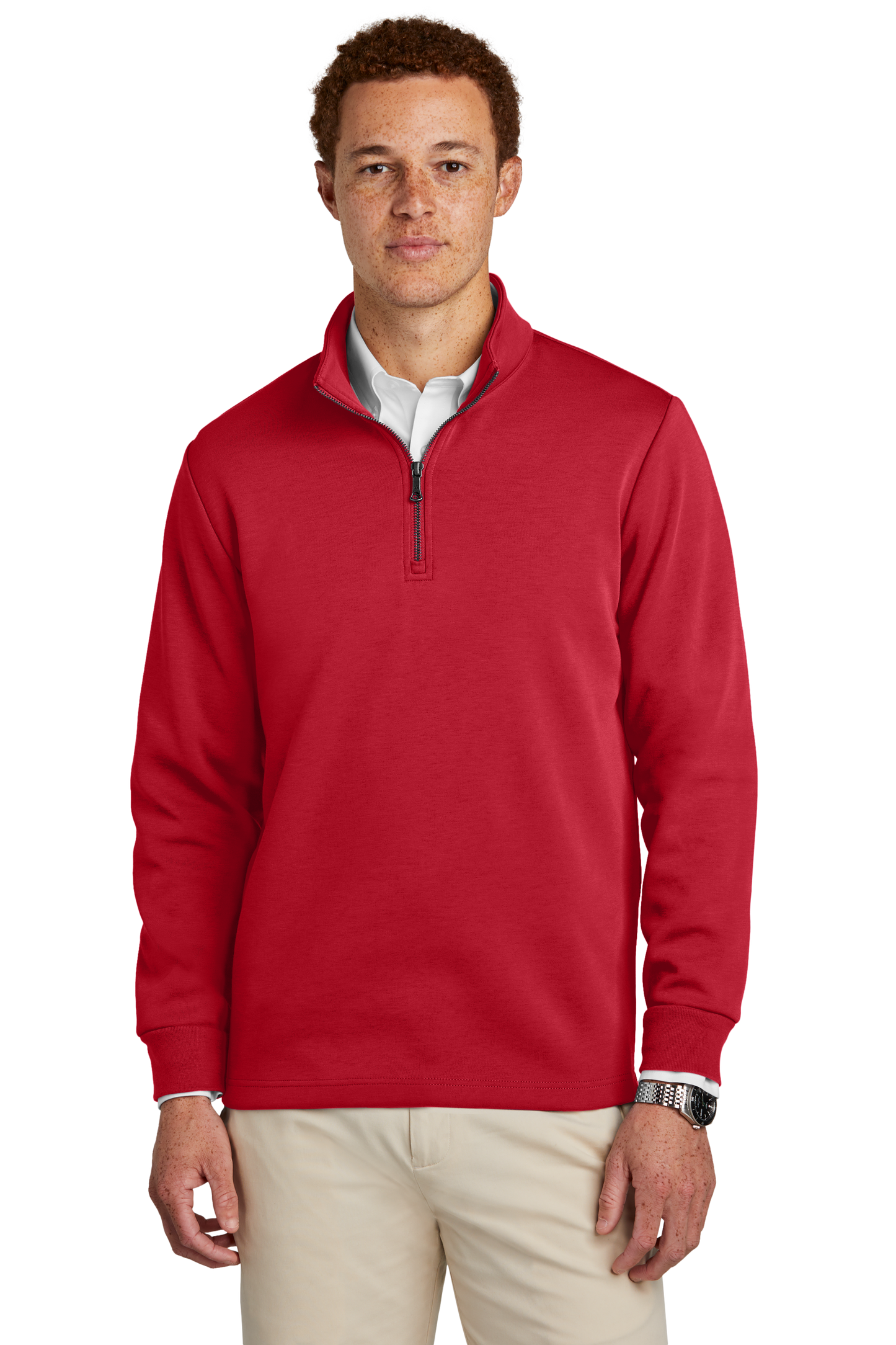 Brooks Brothers® Double-Knit 1/4-Zip - Rich Red