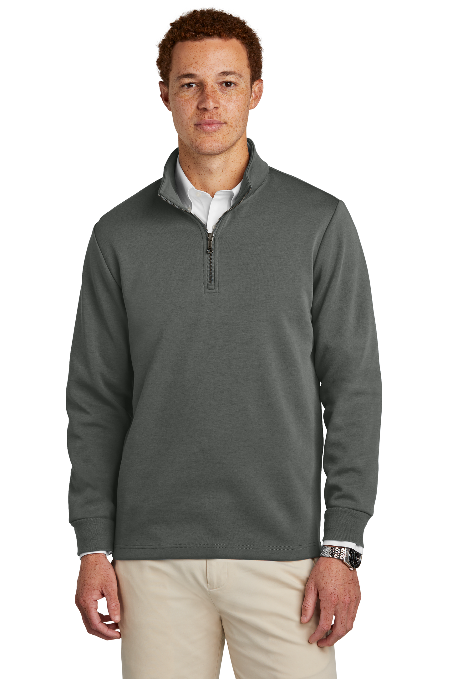 Brooks Brothers® Double-Knit 1/4-Zip - Windsor Grey