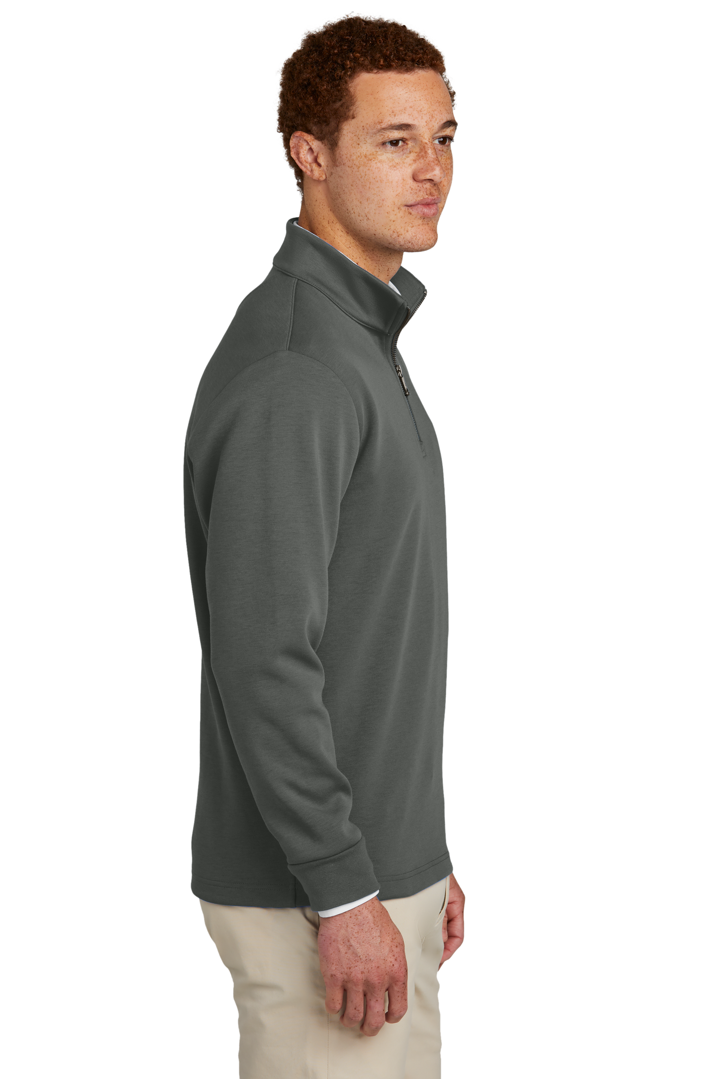 Brooks Brothers® Double-Knit 1/4-Zip - Windsor Grey