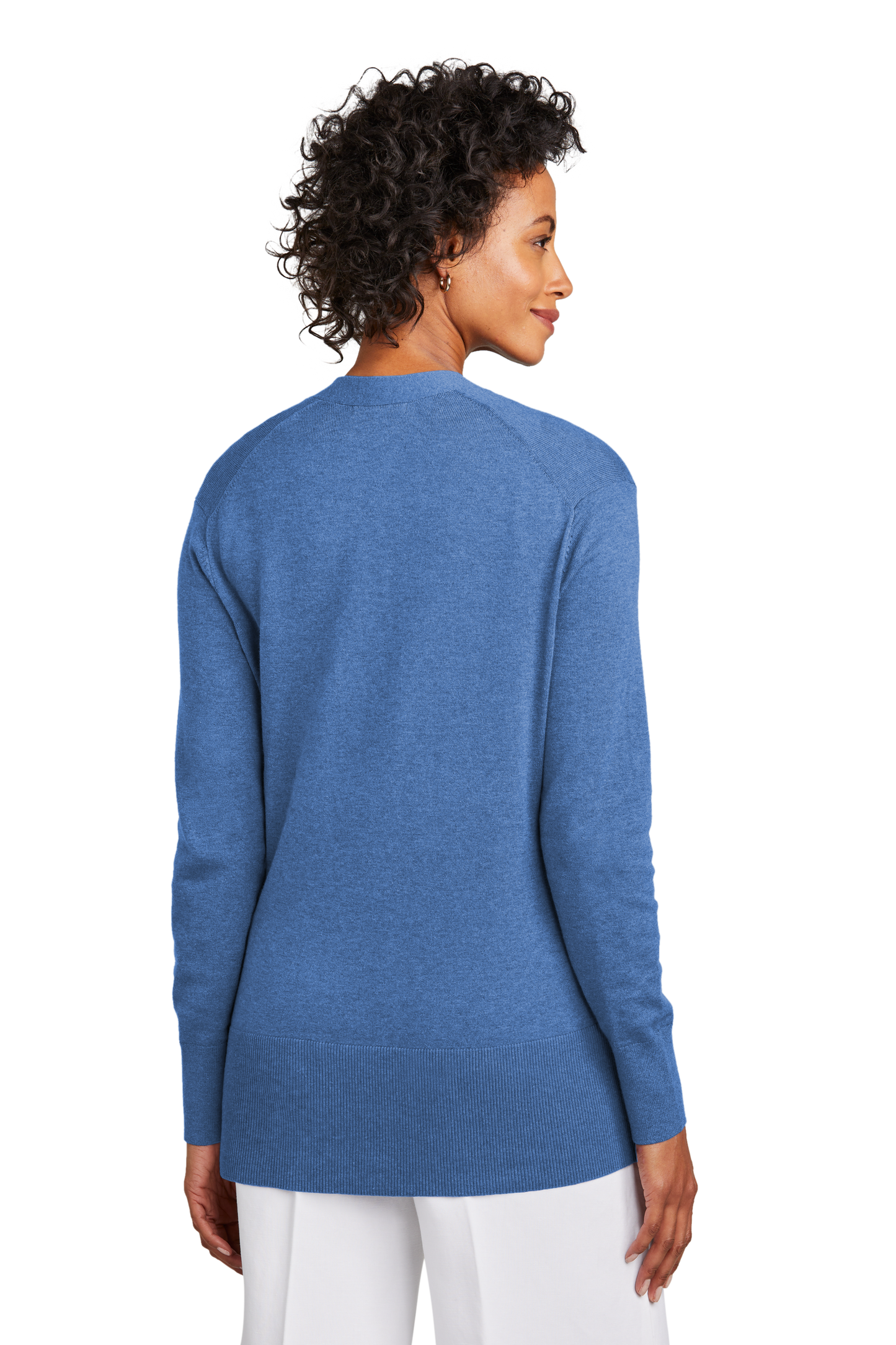 Brooks Brothers® Women’s Cotton Stretch Long Cardigan Sweater - Charter Blue Heather