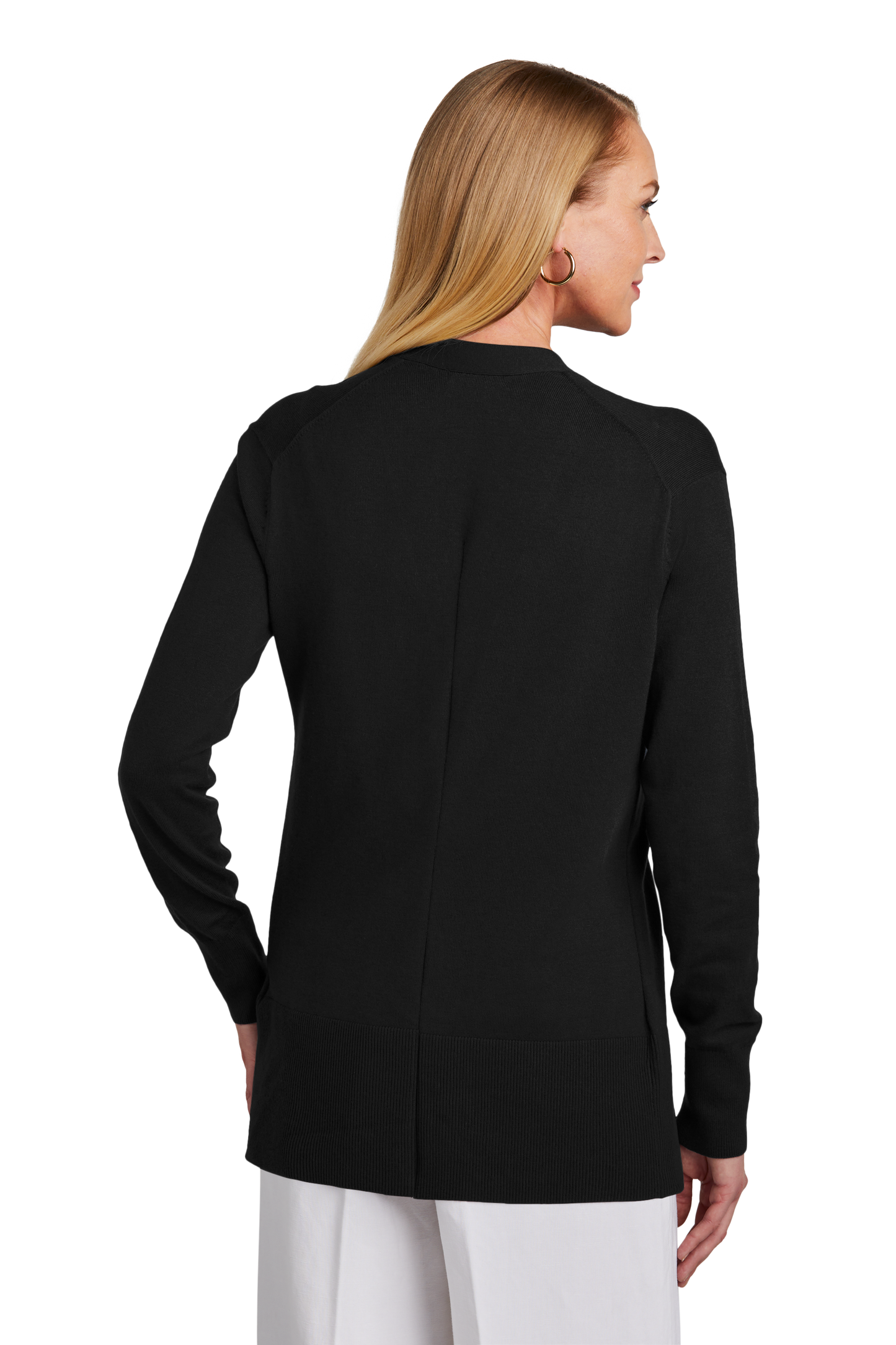 Brooks Brothers® Women’s Cotton Stretch Long Cardigan Sweater - Deep Black