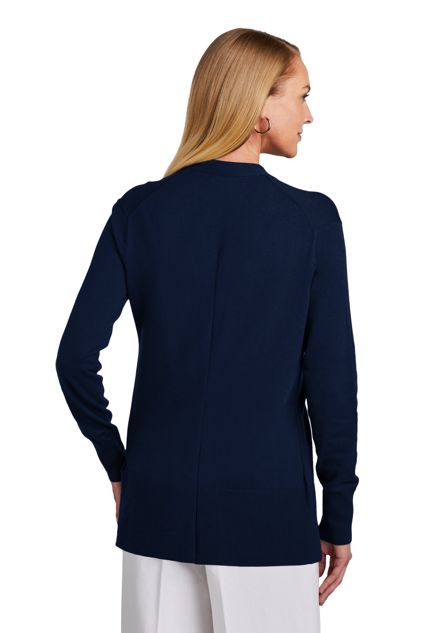 Brooks Brothers® Women’s Cotton Stretch Long Cardigan Sweater - Navy Blazer