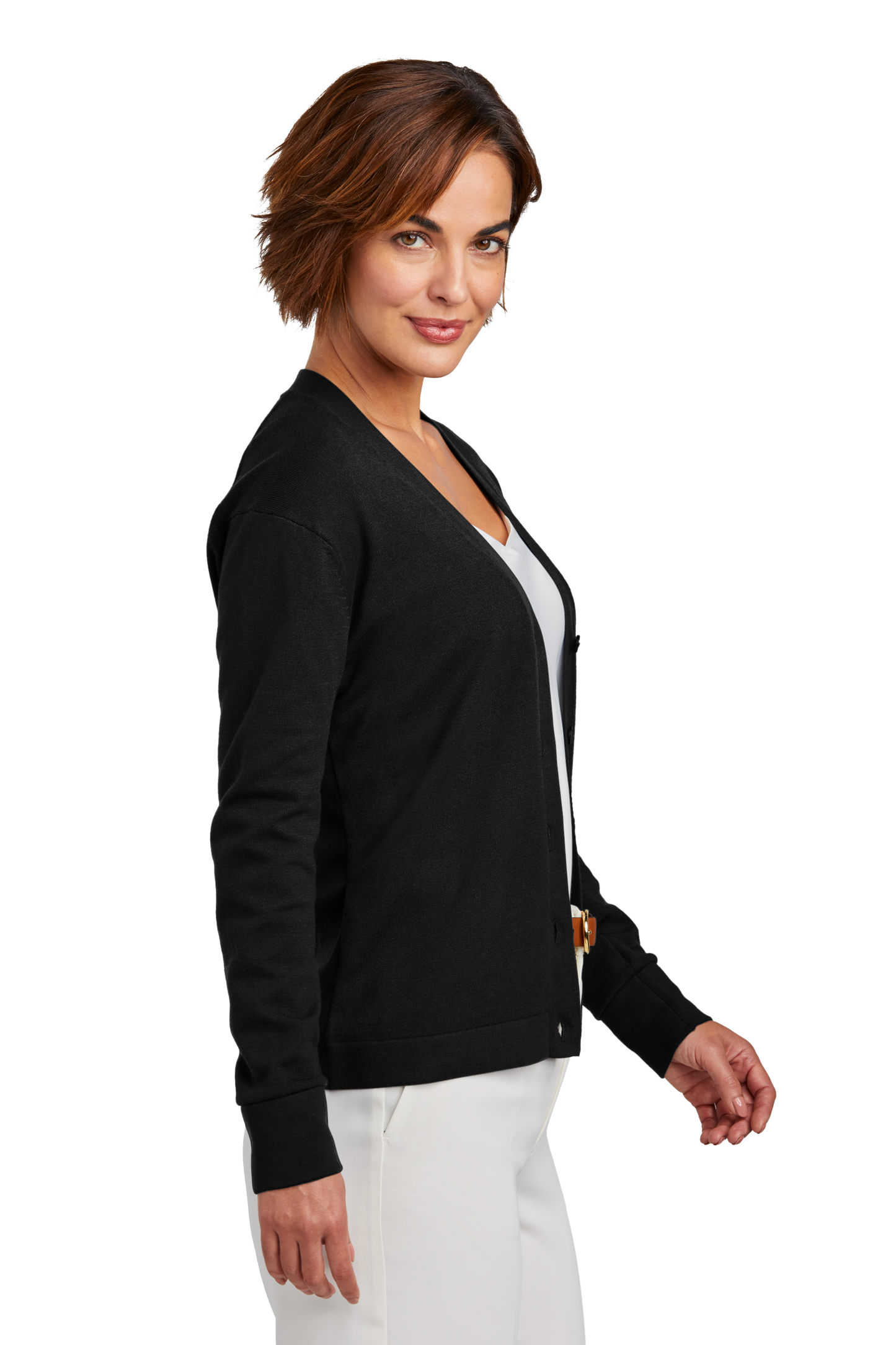 Brooks Brothers® Women’s Cotton Stretch Cardigan Sweater - Deep Black