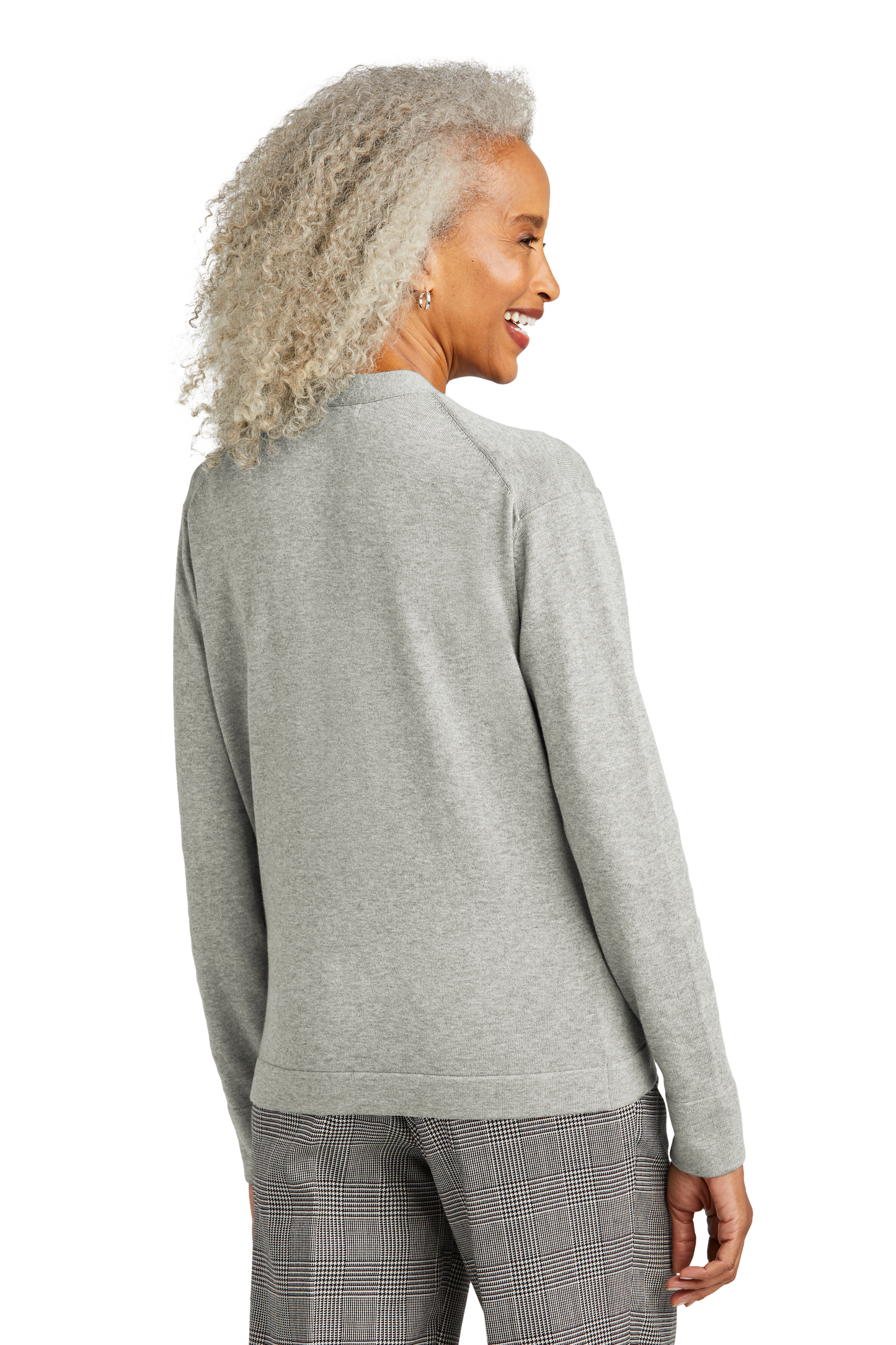 Brooks Brothers® Women’s Cotton Stretch Cardigan Sweater - Light Shadow Grey Heather