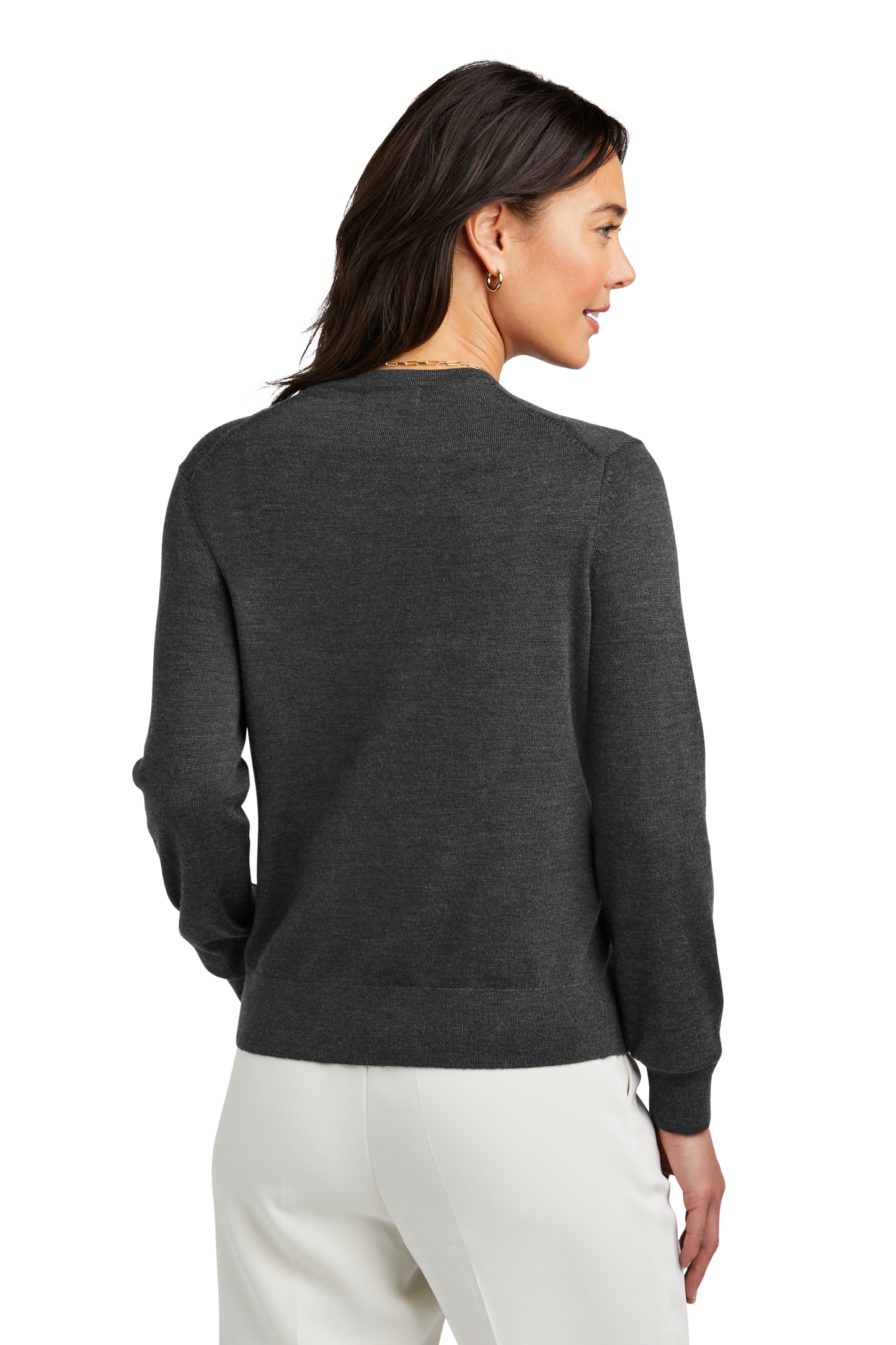 Brooks Brothers® Women’s Washable Merino Cardigan Sweater - Windsor Grey Heather