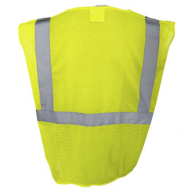 C2V Type R Class 2 Economy Mesh Safety Vest with Zipper - Yellow/Lime
