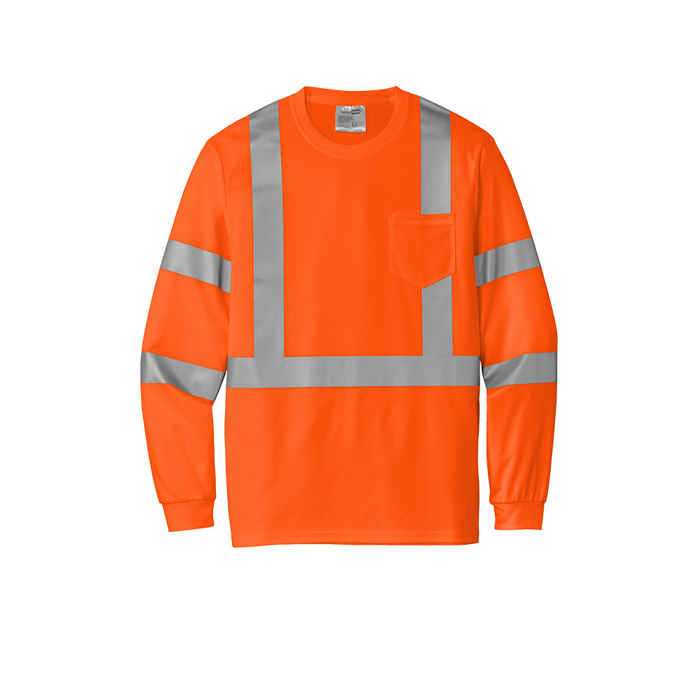 CornerStone® ANSI 107 Class 3 Mesh Long Sleeve Tee - Safety Orange
