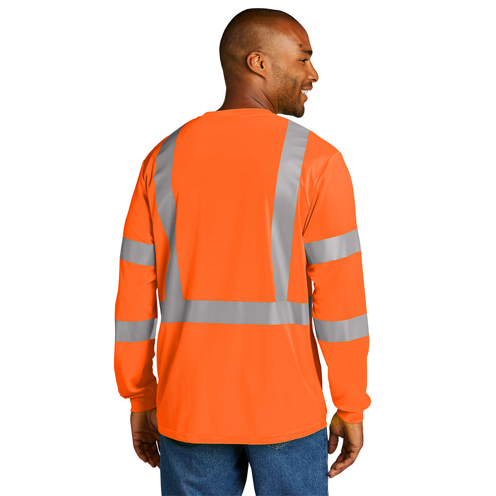 CornerStone® ANSI 107 Class 3 Mesh Long Sleeve Tee - Safety Orange