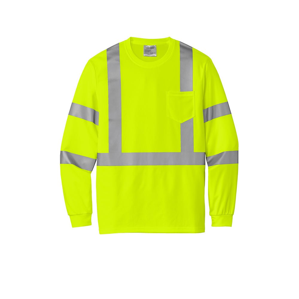 CornerStone® ANSI 107 Class 3 Mesh Long Sleeve Tee - Safety Yellow