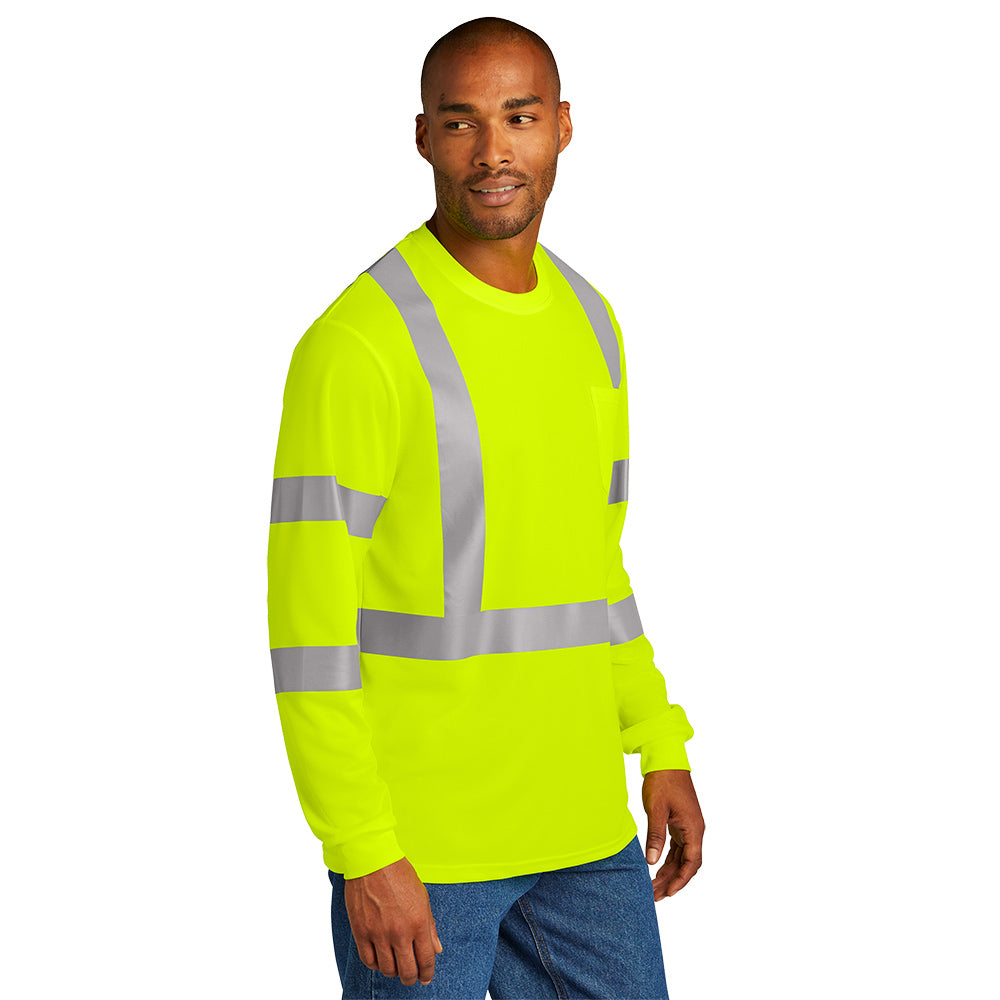 CornerStone® ANSI 107 Class 3 Mesh Long Sleeve Tee - Safety Yellow