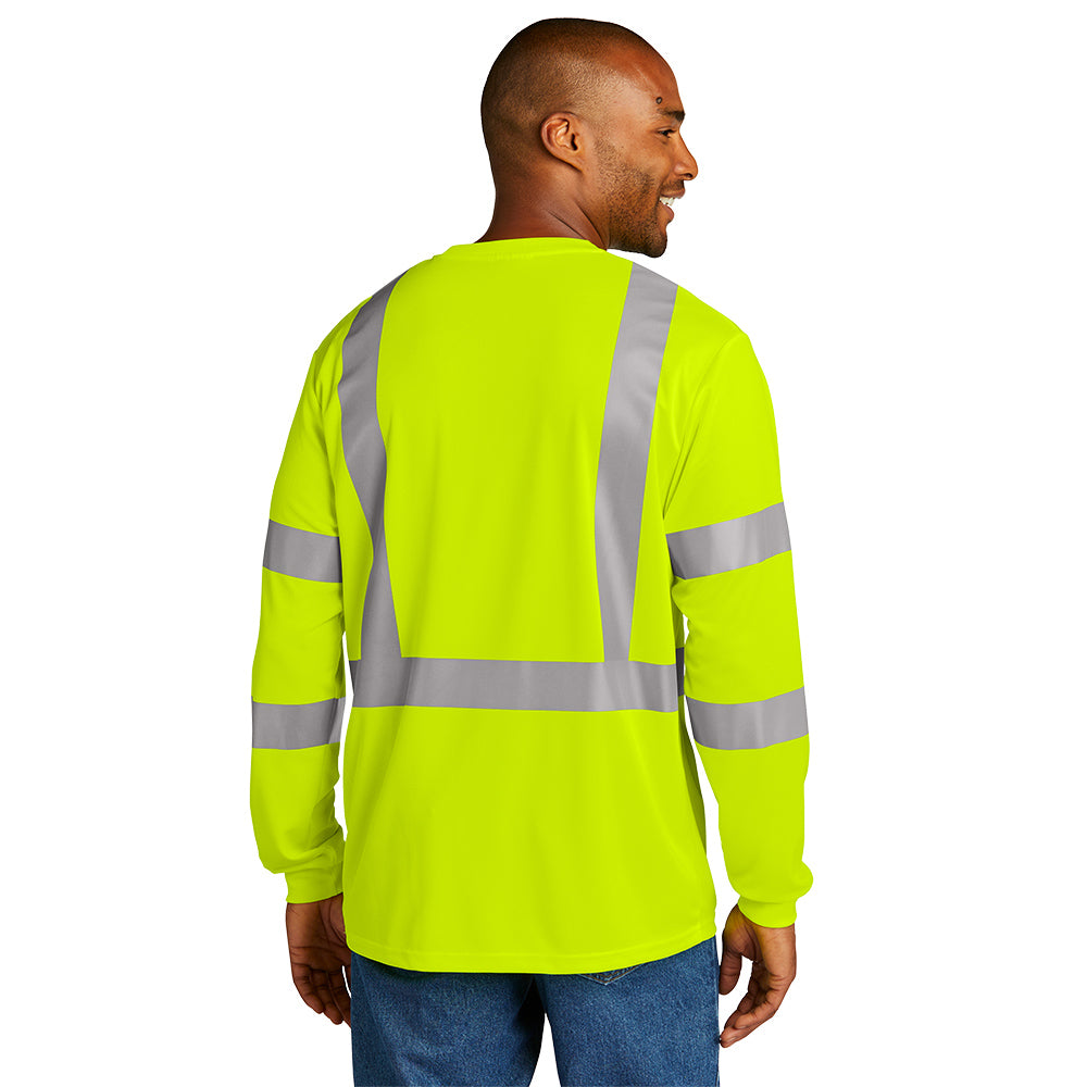 CornerStone® ANSI 107 Class 3 Mesh Long Sleeve Tee - Safety Yellow
