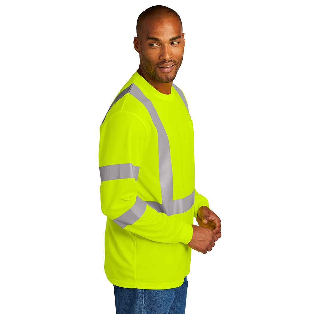 CornerStone® ANSI 107 Class 3 Mesh Long Sleeve Tee - Safety Yellow