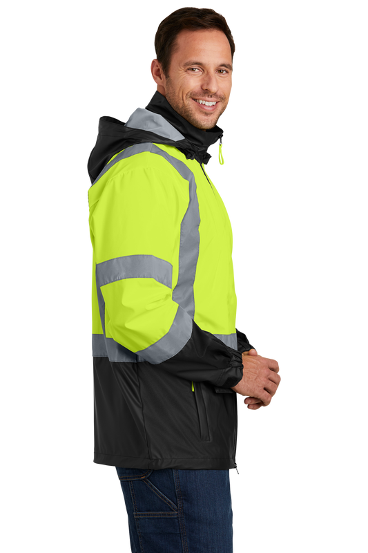 CornerStone® - ANSI 107 Class 3 Safety Windbreaker - Safety Yellow / Black