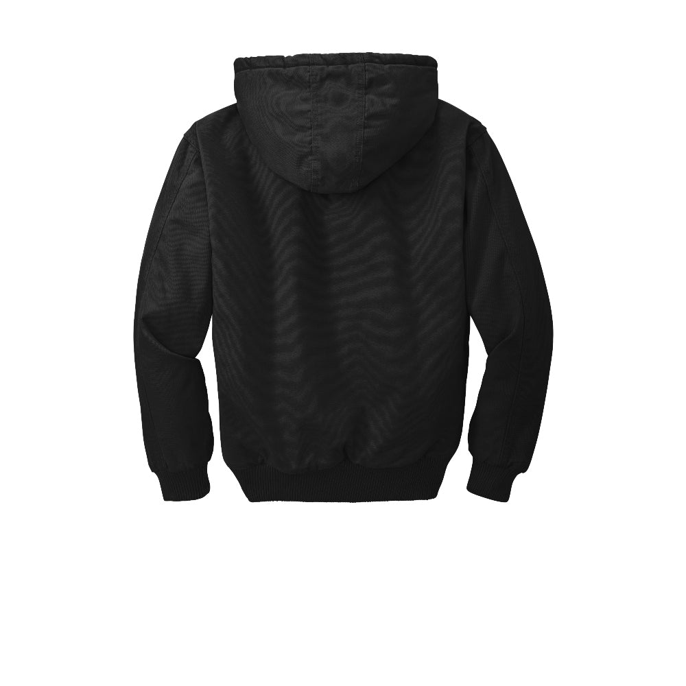 CornerStone® Washed Duck Cloth Insulated Hooded Work Jacket - Black