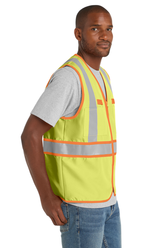 CornerStone® - ANSI 107 Class 2 Dual-Color Safety Vest - Safety Yellow/ Safety Orange