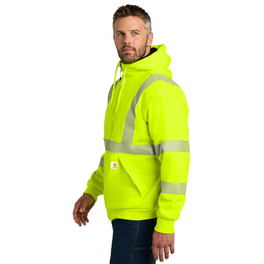 Carhartt® ANSI 107 Class 3 Lined Full-Zip Sweatshirt - Brite Lime