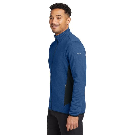 Eddie Bauer® Full-Zip Heather Stretch Fleece Jacket - Blue Heather