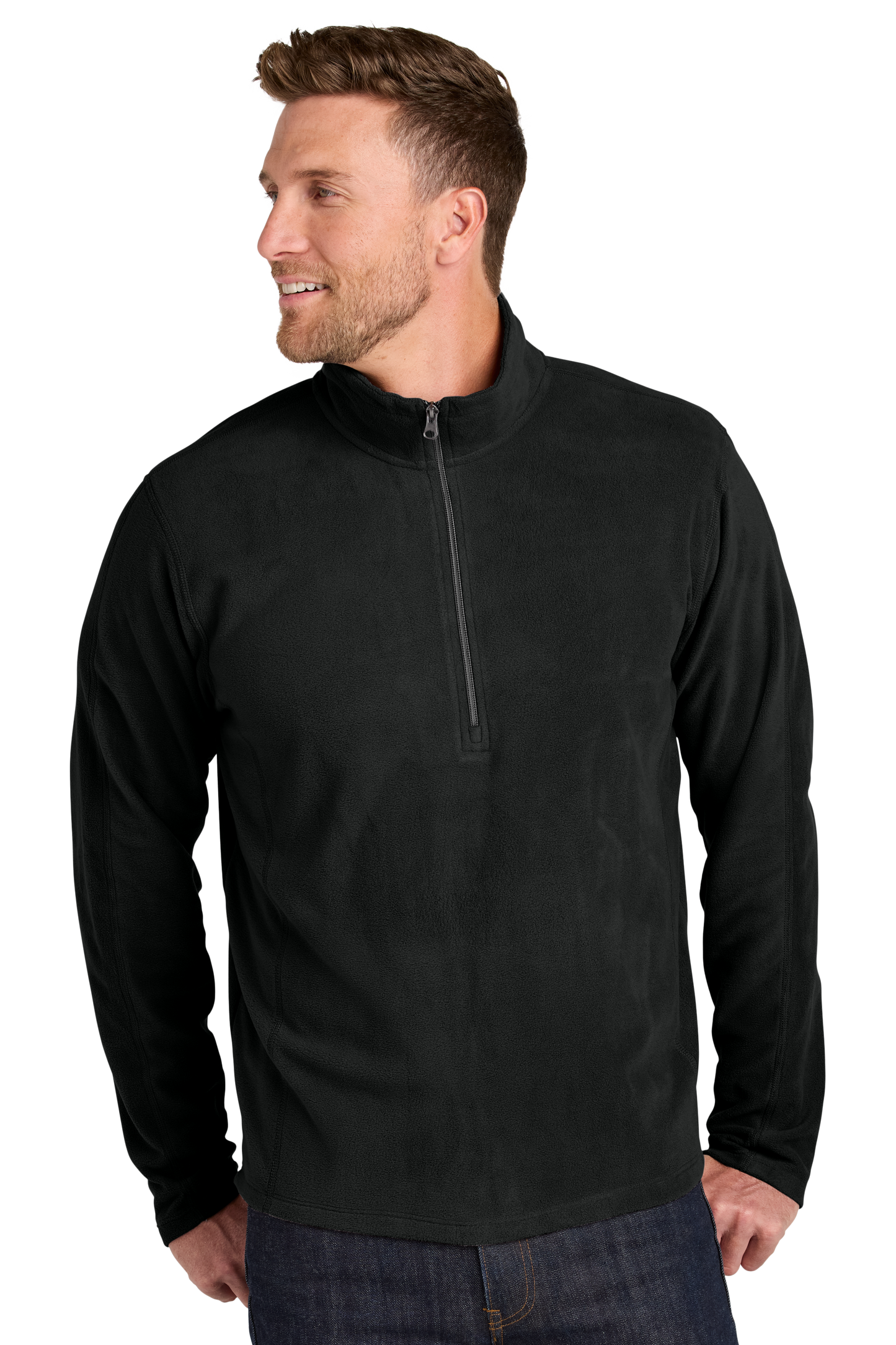 Port Authority® Microfleece 1/2-Zip Pullover - Black