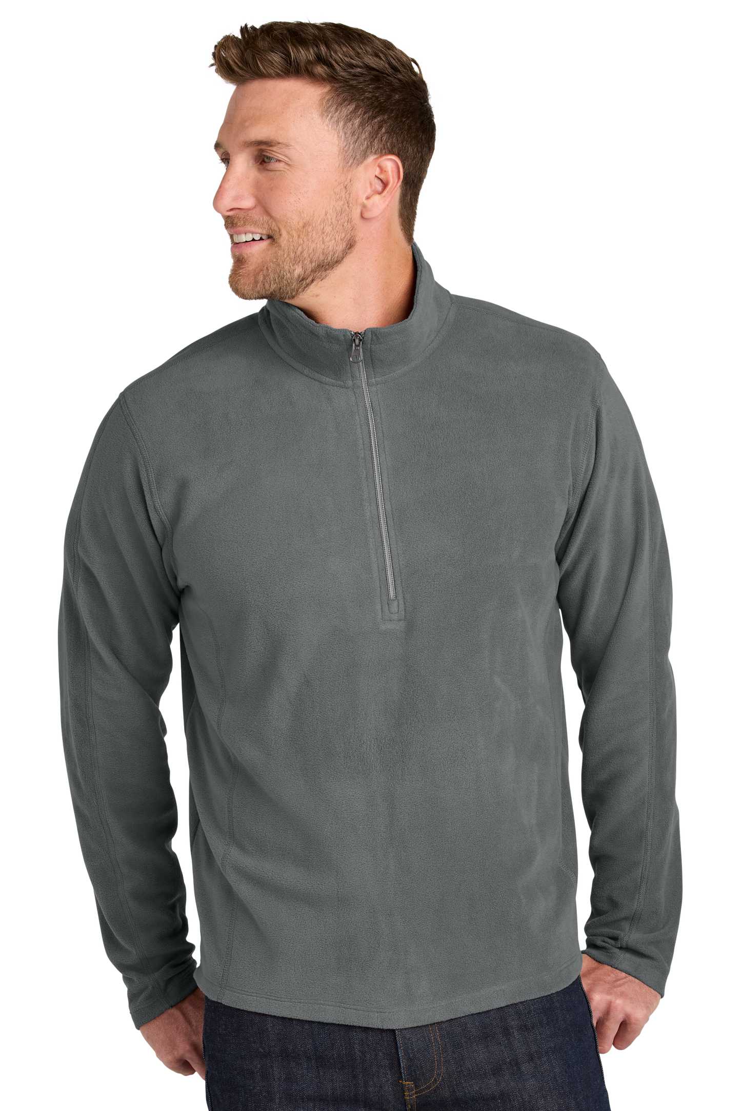 Port Authority® Microfleece 1/2-Zip Pullover - Pearl Grey