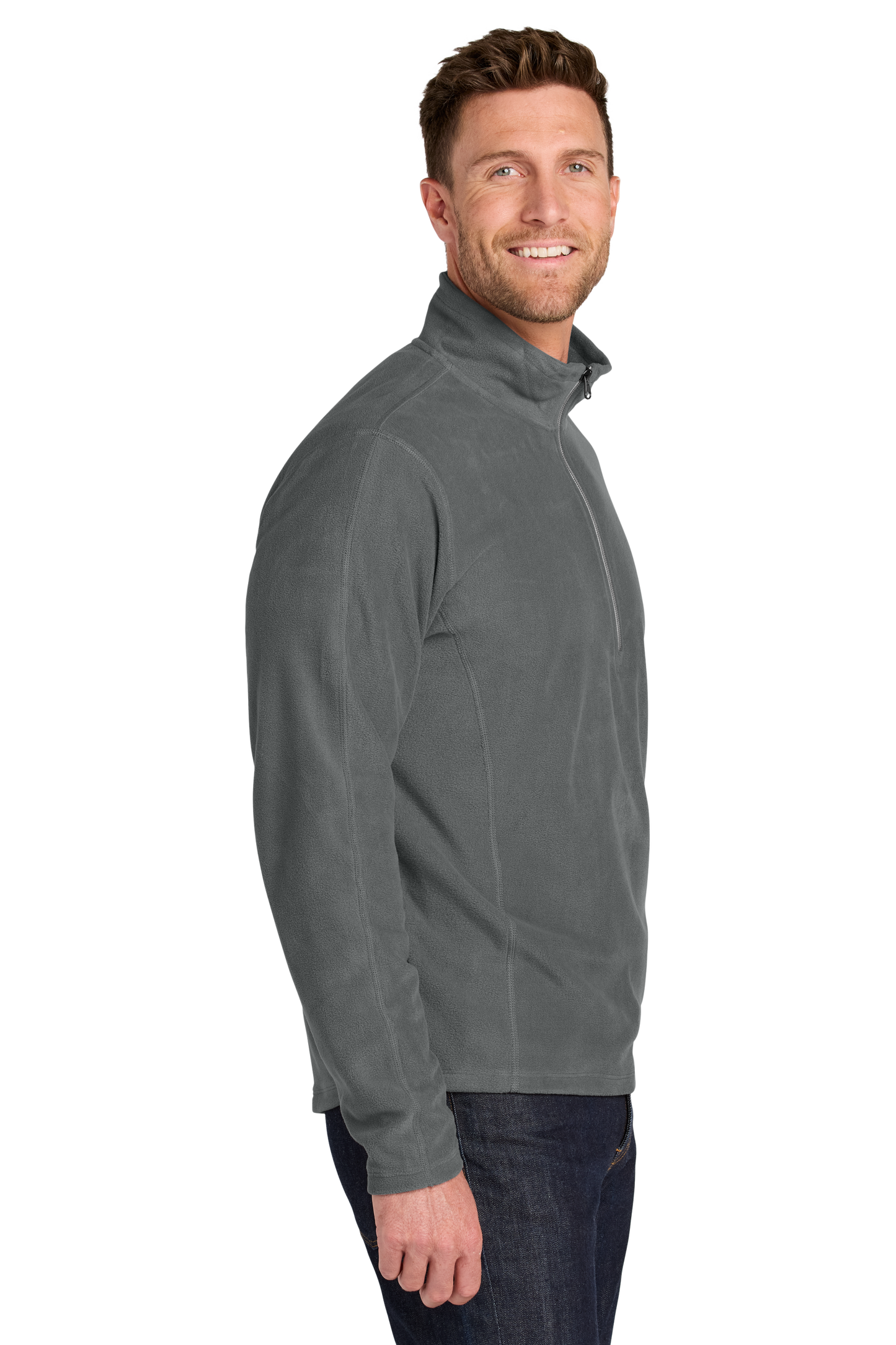 Port Authority® Microfleece 1/2-Zip Pullover - Pearl Grey