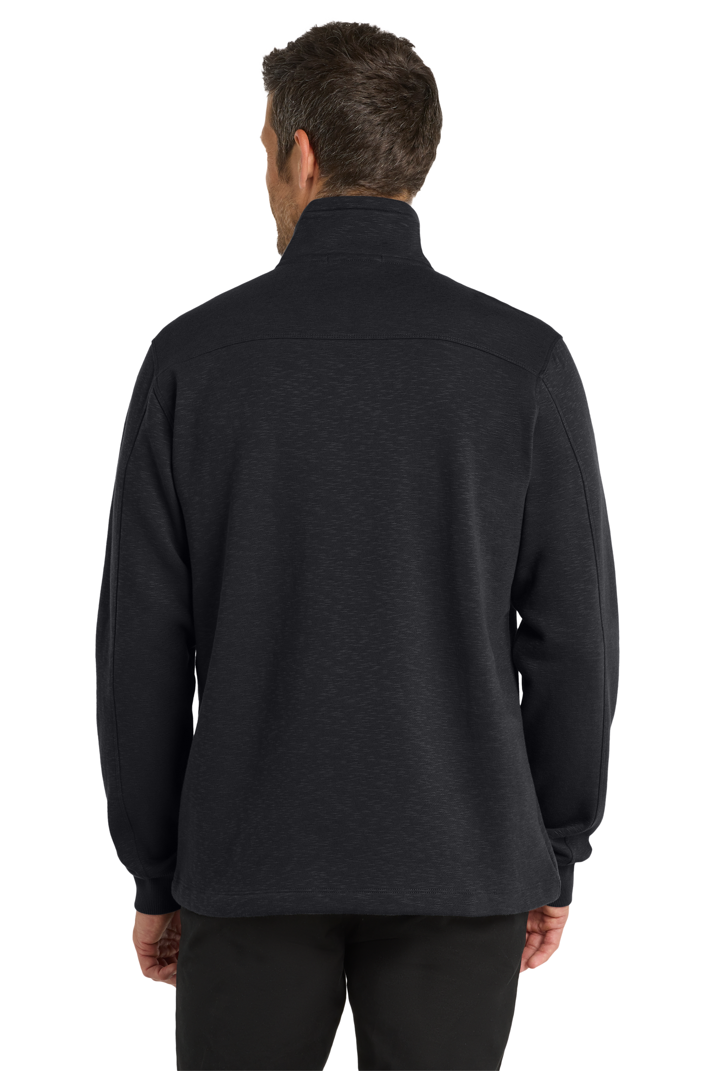 Port Authority® Slub Fleece 14-Zip Pullover - Black