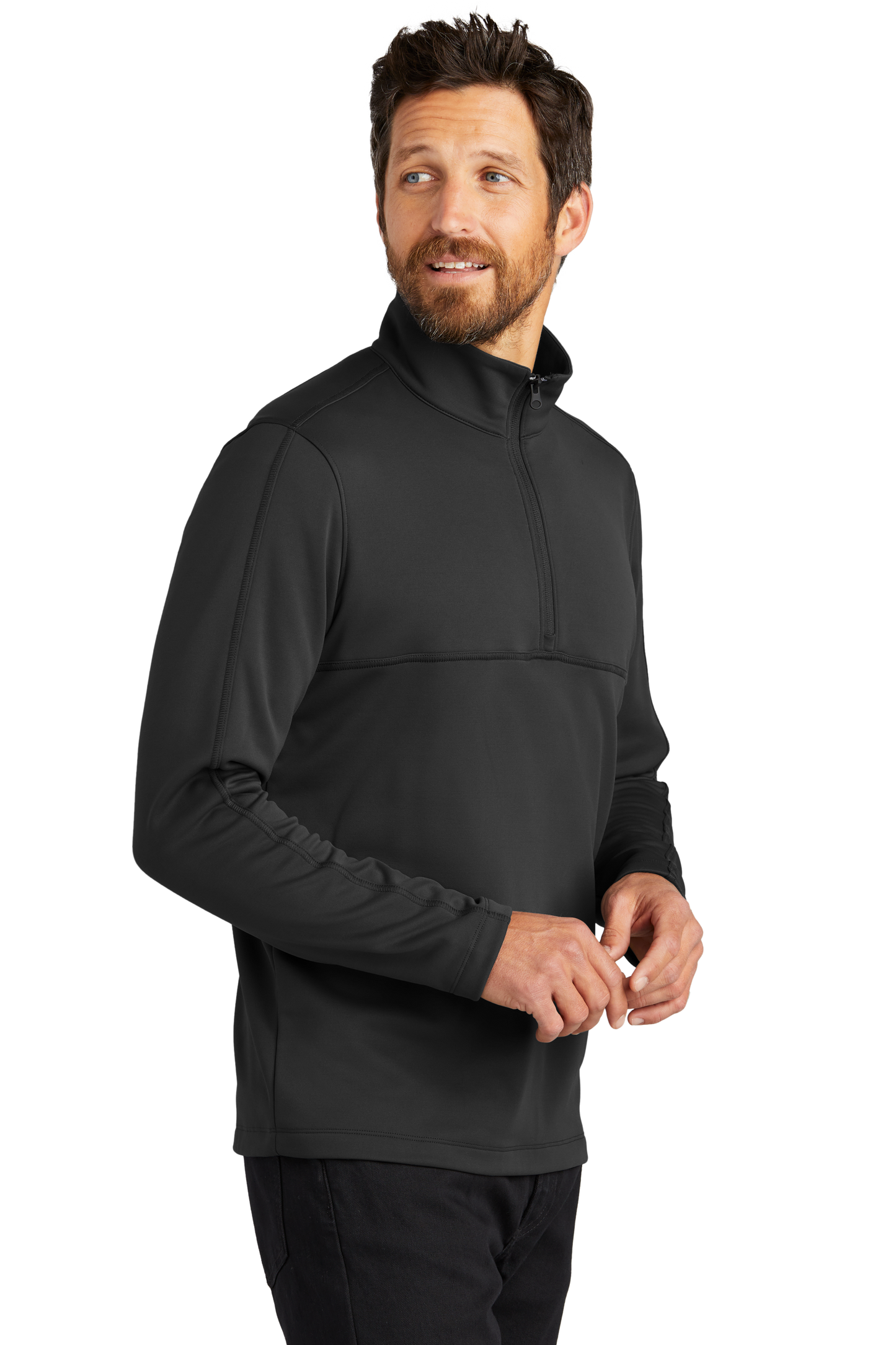Port Authority® Smooth Fleece 1/4-Zip - Deep Black