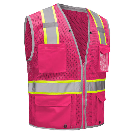 GSS Safety 1712 Enhanced Visibility Hype-Lite Heavy Duty Safety Vest - Pink