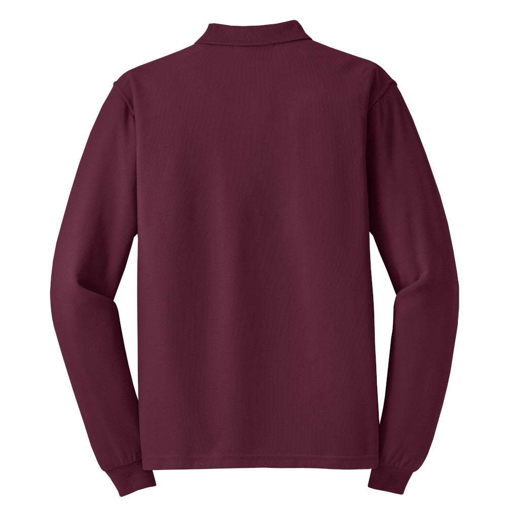 Port Authority® Silk Touch™ Long Sleeve Polo - Burgundy