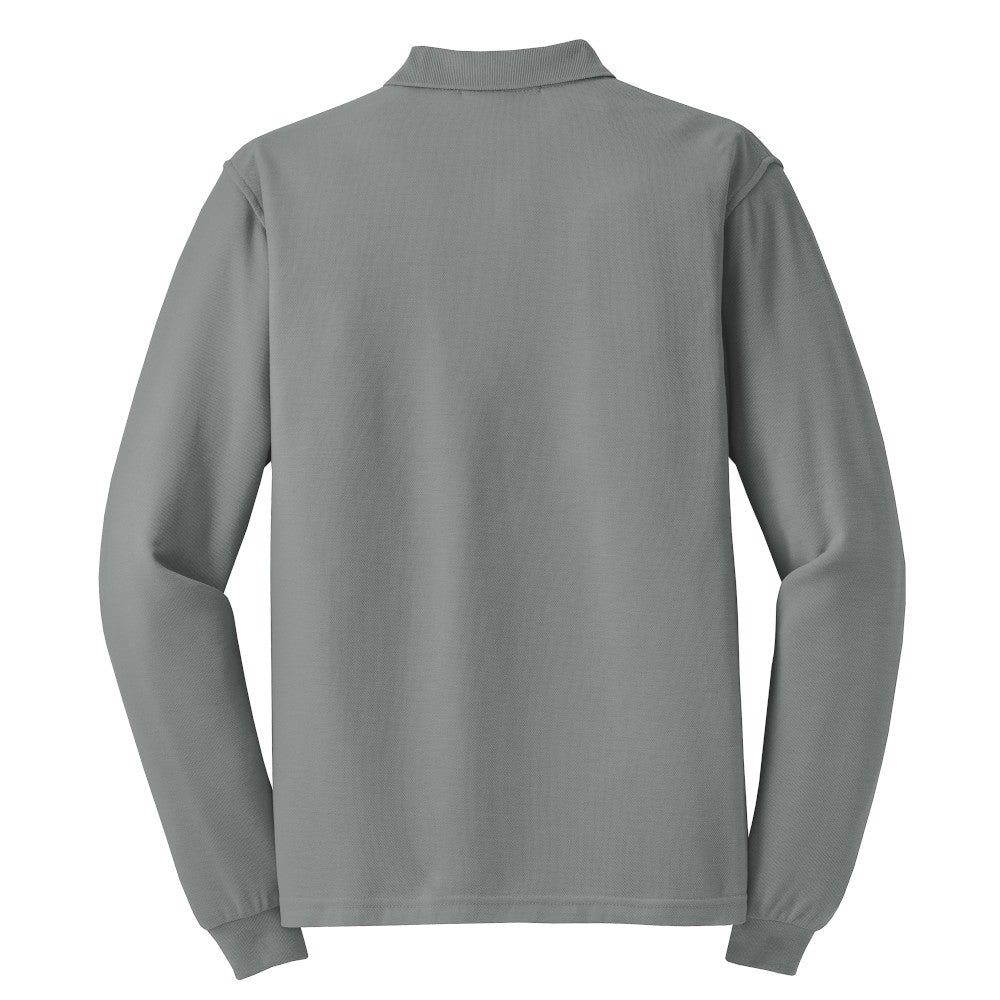 Port Authority® Silk Touch™ Long Sleeve Polo - Cool Grey