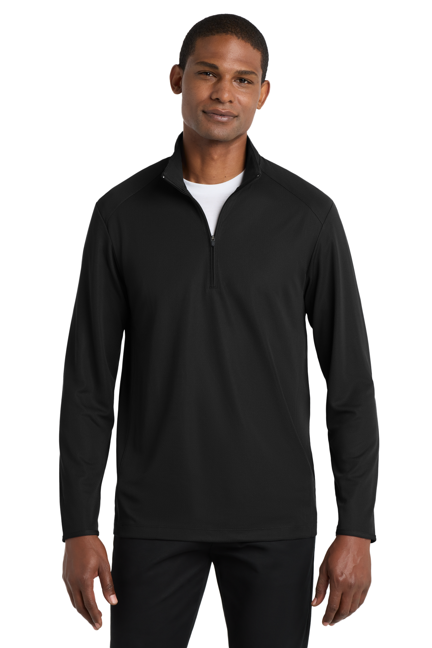 Port Authority® Pinpoint Mesh 1/2-Zip -Black