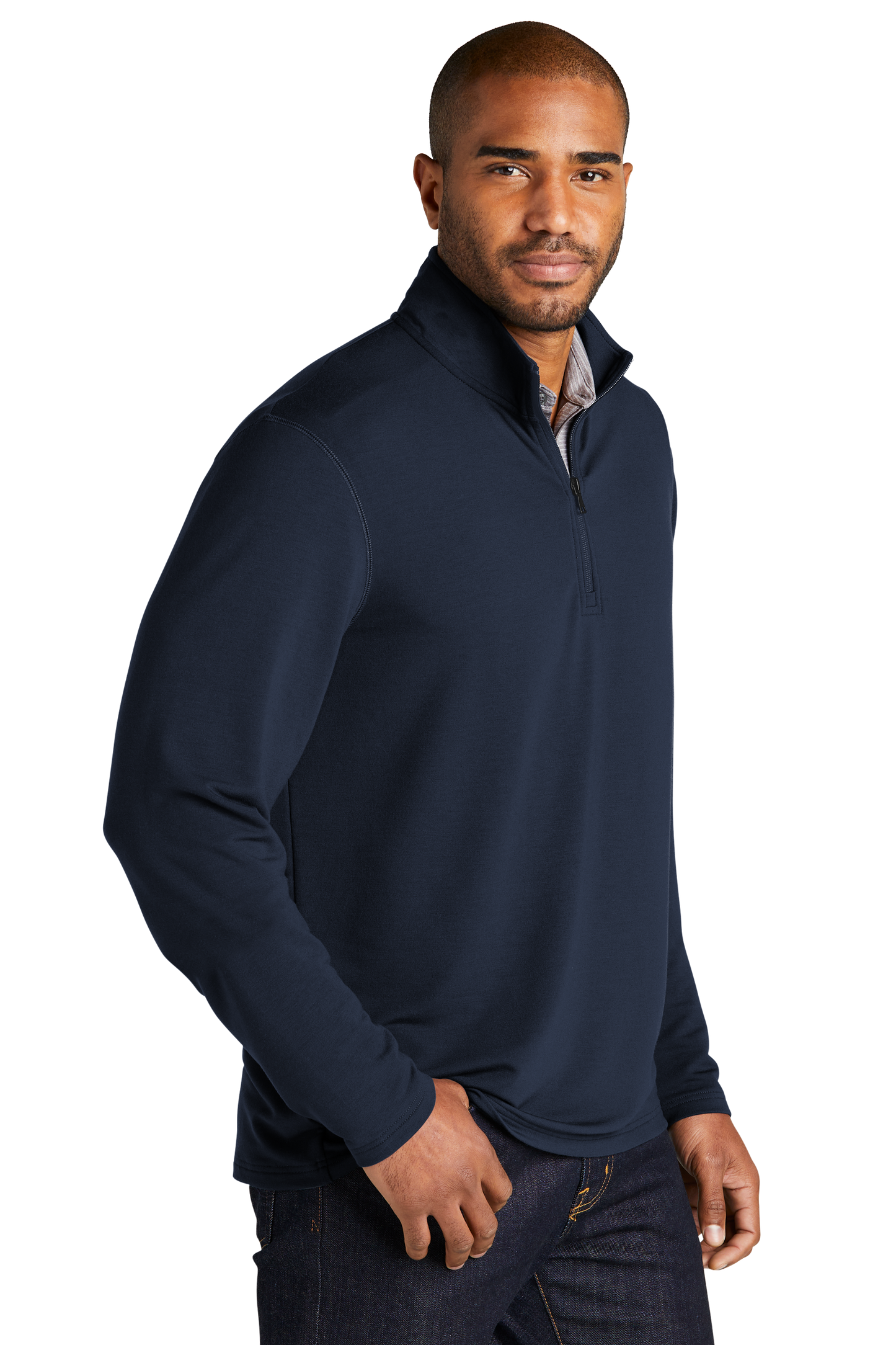 Port Authority® Microterry 1/4-Zip Pullover - River Blue Navy