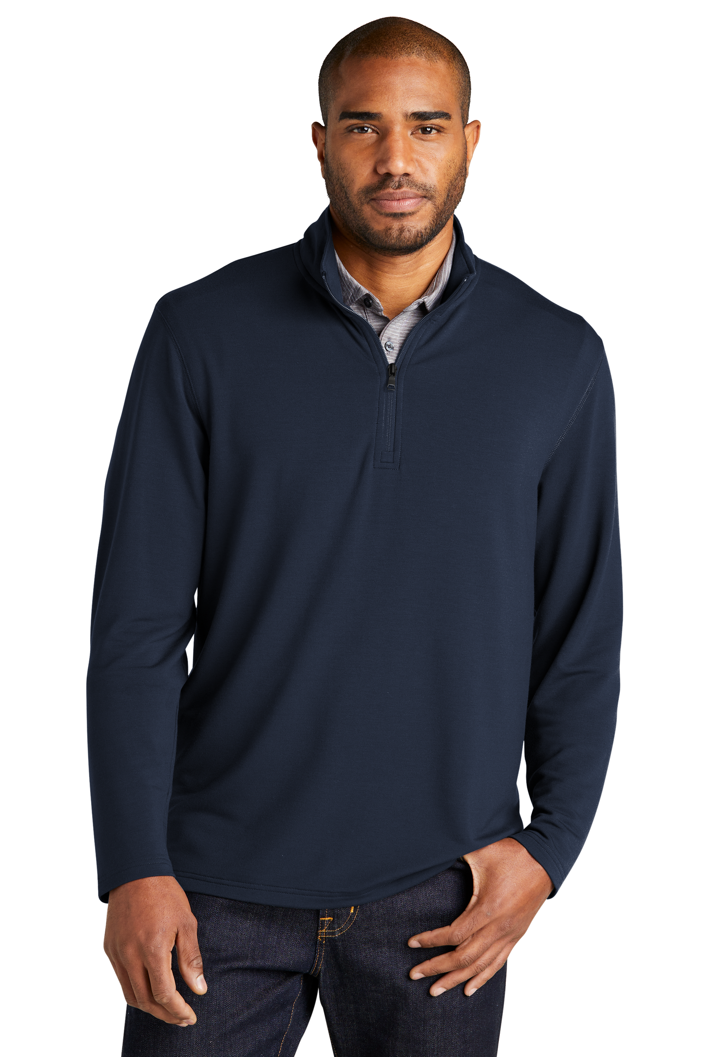 Port Authority® Microterry 1/4-Zip Pullover - River Blue Navy