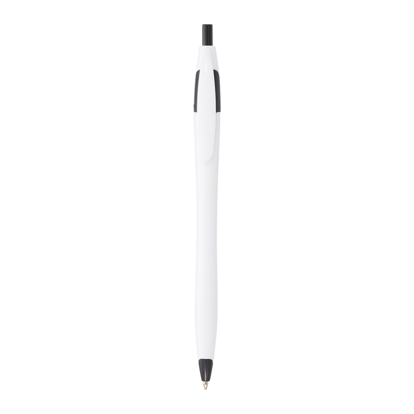 Cougar Retractable Ballpoint Pen - White w/Black Trim